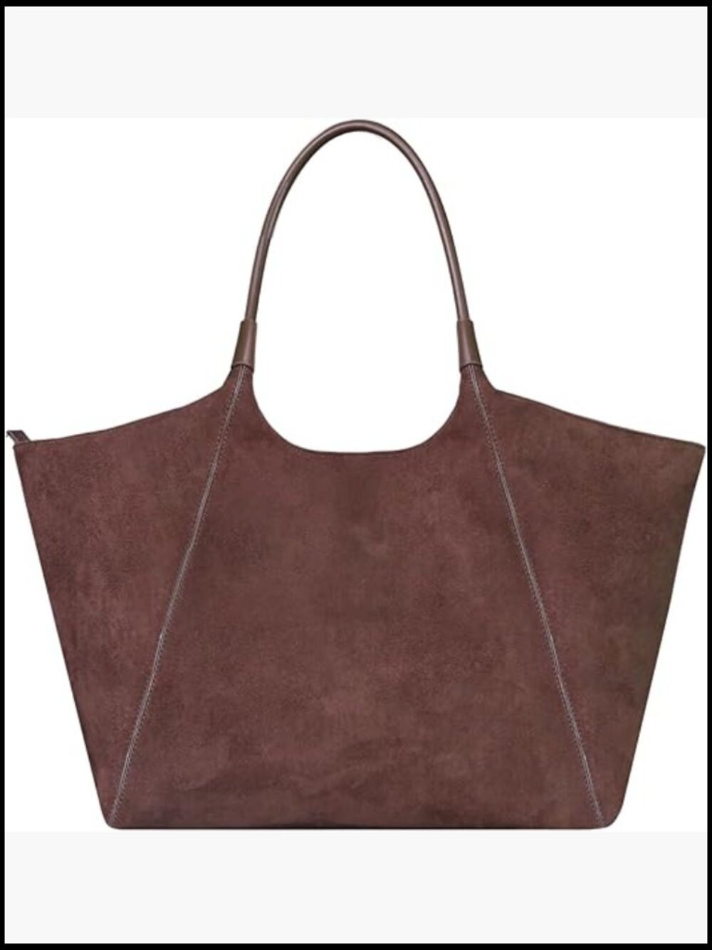 Faux Suede Tote Bag Slouchy Lightweight Large Laptop Shoulder Work Bag - Picture 1 of 7